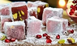 لوکوم انار ؛ شیرینی اصیل و خوش‌رنگ ترکی ویژه یلدا