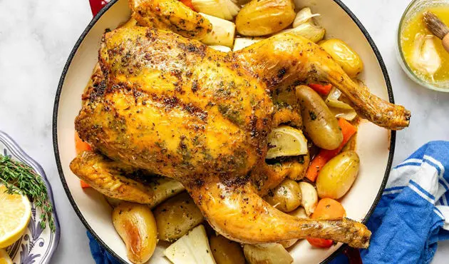 طرز تهیه مرغ بریان به روش فرانسوی‌ها