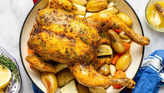 طرز تهیه مرغ بریان به روش فرانسوی‌ها