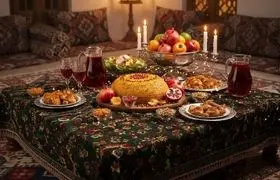 ته‌چین مرغ و انار ؛ قرمزِ اصیل شب چله