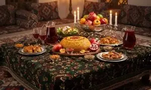 ته‌چین مرغ و انار ؛ قرمزِ اصیل شب چله