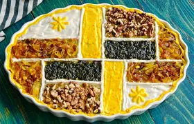 حلیم بادمجان مجلسی خوشمزه با برنج و گوشت