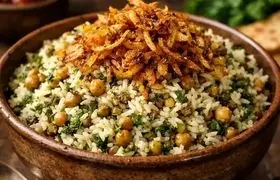 پتله پلو همدانی اصیل با کشمش و گردو + روش تهیه