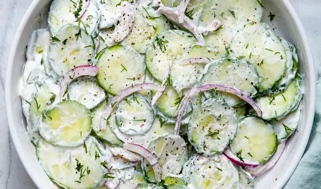 سالاد خامه ای خیار؛ تجربه ای متفاوت و خوشمزه