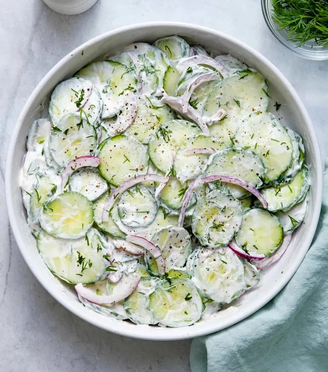 سالاد خامه ای خیار؛ تجربه ای متفاوت و خوشمزه