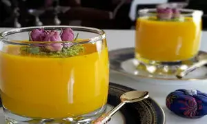 دسر ترکیه ای با شیر؛ دسر ترکیه ای محلبی زعفرانی و شکلاتی