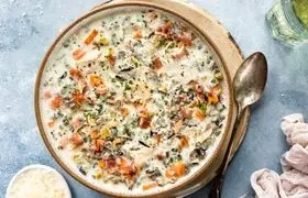 طرز تهیه پلو مرغ خامه ای مجلسی