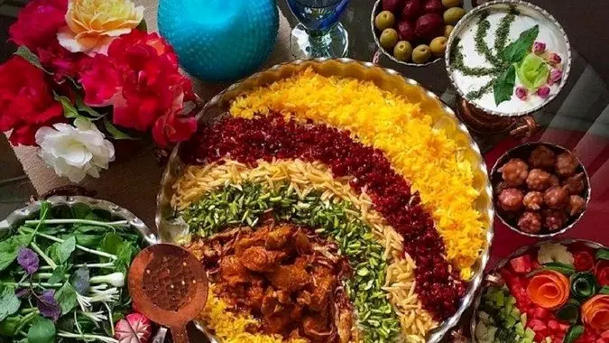 طرز تهیه پلو هفت رنگ
