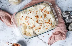 طرز تهیه پودینگ موز و بیسکویت