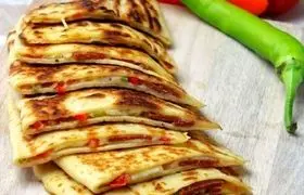 دستور پخت کرپ پیتزا با ژامبون و پنیر