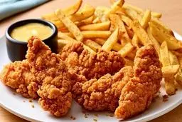 طرز تهیه مرغ سوخاری رستورانی با سس و سیب زمینی سرخ کرده مخصوص