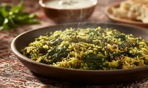 طرز تهیه اسفناج پلو ساده