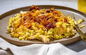 طرز تهیه عدس پلو با مرغ و زعفران